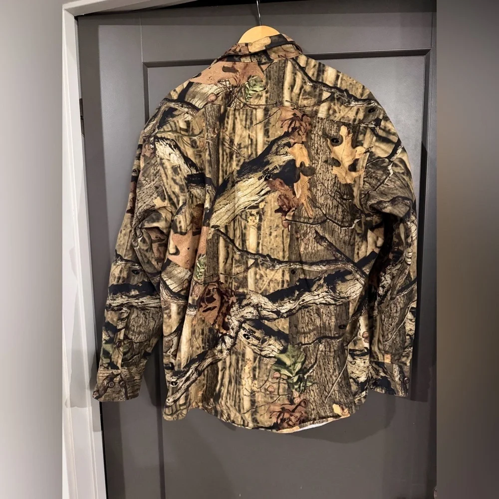 Vintage Cabela's Realtree Camo Lined Jacket XL Hunting Button Up Collared Warm - Picture 4 of 5